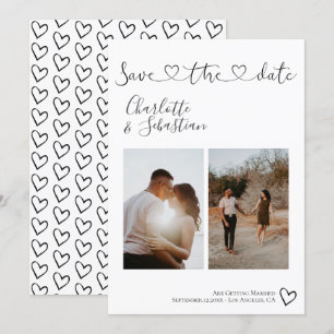Save The Date Enregistrer notre date Coeur manuscrit photo perso