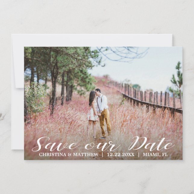 Save The Date ENREGISTRER NOTRE DATE Mariage 4 PHOTOS Collage no (Devant)