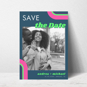 Save The Date Enregistrez la date avec cette photo Groovy Rétro