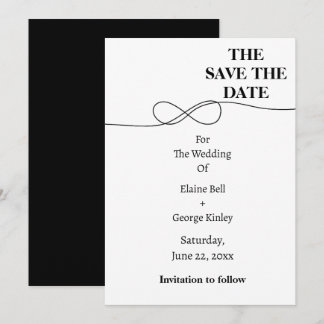 Save The Date Enregistrez la date en blanc et noir infini 