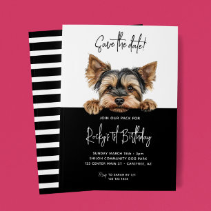 Save The Date Enregistrez la date Yorkshire Terrier Chien 1er An
