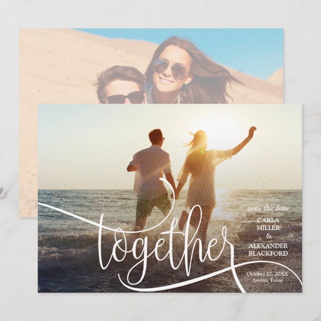 Save The Date ENSEMBLE Élégant mariage photo Enregistrer la date (Devant / Derrière)