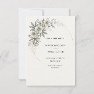 Save The Date Épargnez la date de mariage Silver Eucalyptus Luna