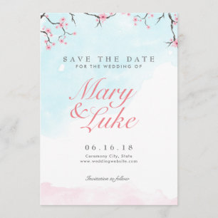 Save The Date Épousant des économies les fleurs de cerisier