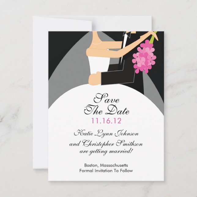 Save The Date Épouse & Groom Enregistrer La Date Annonces Du Mar (Devant)