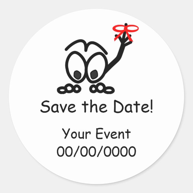 Save the Date Erinnerung Runder Aufkleber (Vorderseite)