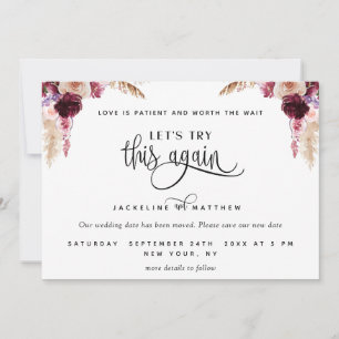 Save The Date Essayons De Nouveau, Purple, Blush Enregistrer La