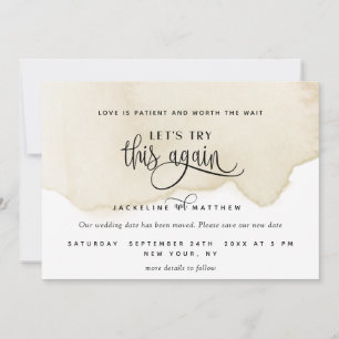 Save The Date Essayons De Nouveau, Sable, Tan, Aquarelle Beige