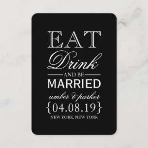 Save The Date Essen Sie trinken und Verheiratet