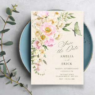 Save The Date esthétique florale rustique