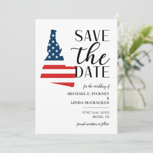 Save The Date État patriotique américain de l'Idaho Destination 