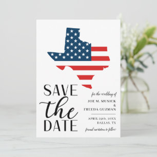 Save The Date État patriotique américain du Texas Destination We