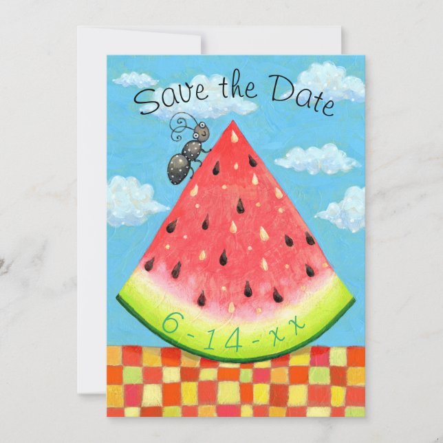 Save The Date Eté Barbecue BBQ Party Watermelon (Devant)