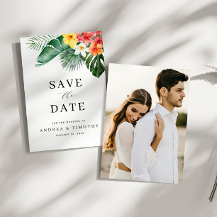 Save The Date Été tropical Mariage de verdure florale Photo