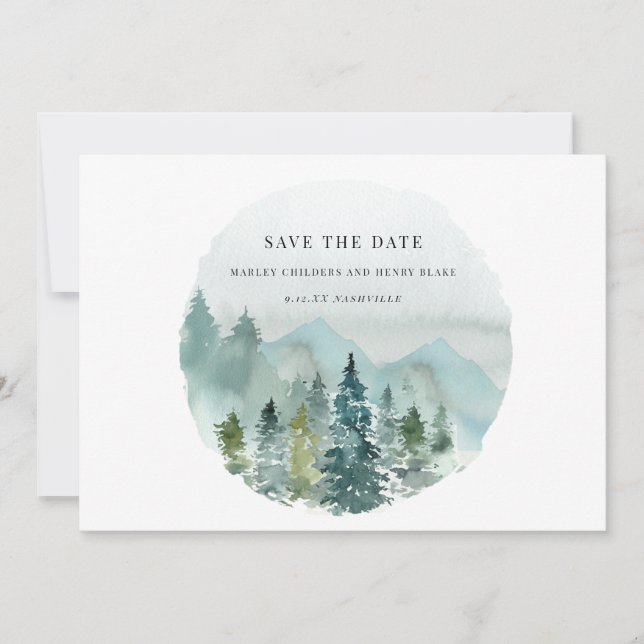 Save The Date Éternelle aquarelle mariage Enregistrez la date  (Devant)