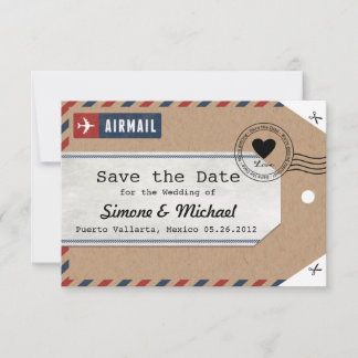 Save The Date Étiquette de bagage en papier kraft pour les faire