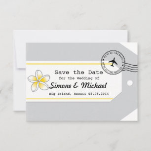Save The Date Étiquette de bagage thème voyage à Hawaï Enregistr