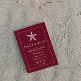 Save The Date Étoile de mer rouge Monogramme Photo