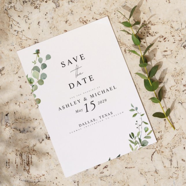 Save The Date Eucalyptus Botanical QR Code Mariage Enregistrer L (Save the Date for our wedding!  #LoveBegins)