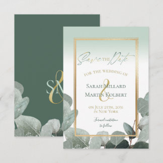 Save The Date Eucalyptus Enregistrer la date mariage vert sauge