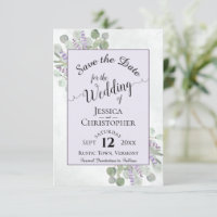 Eucalyptus & Lavande Calligraphie Mariage violet