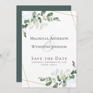 Save The Date Eucalyptus Mariage Succulent Sauvez La Dat