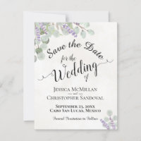Eucalyptus rustique & Lavande Elégant Mariage blan