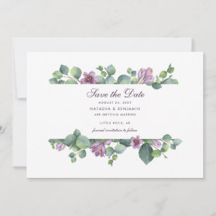 Save The Date Eucalyptus Script Floral Botanique Verdure