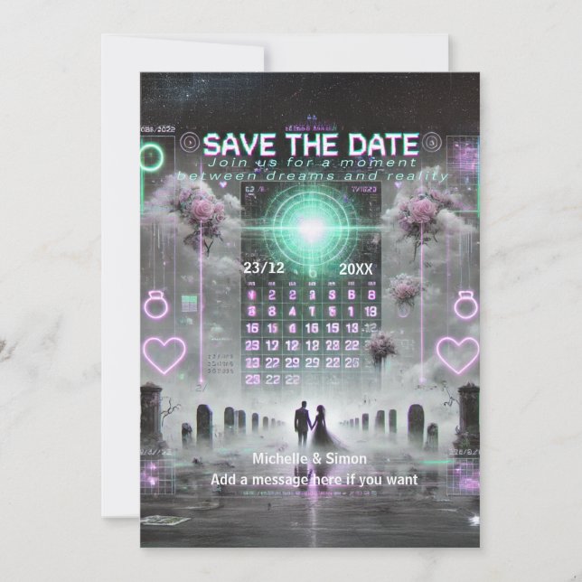 💌 "Save the Date: Ewige Glitch Wedding" 💌 Save The Date (Vorderseite)
