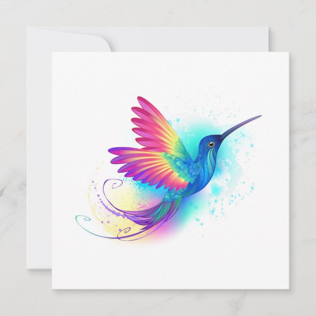 Save The Date Exotic Rainbow Hummingbird (Devant)
