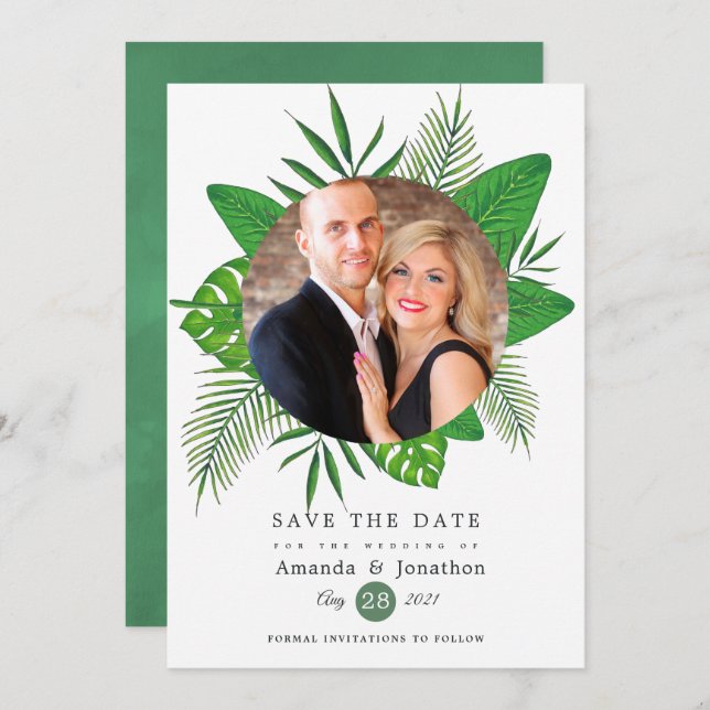 Save The Date Exotic Tropical Beach Mariage photo (Devant / Derrière)