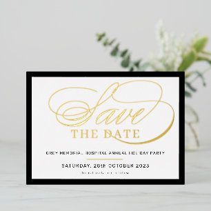 SAVE THE DATE extravagante Schrift Folieneinladung