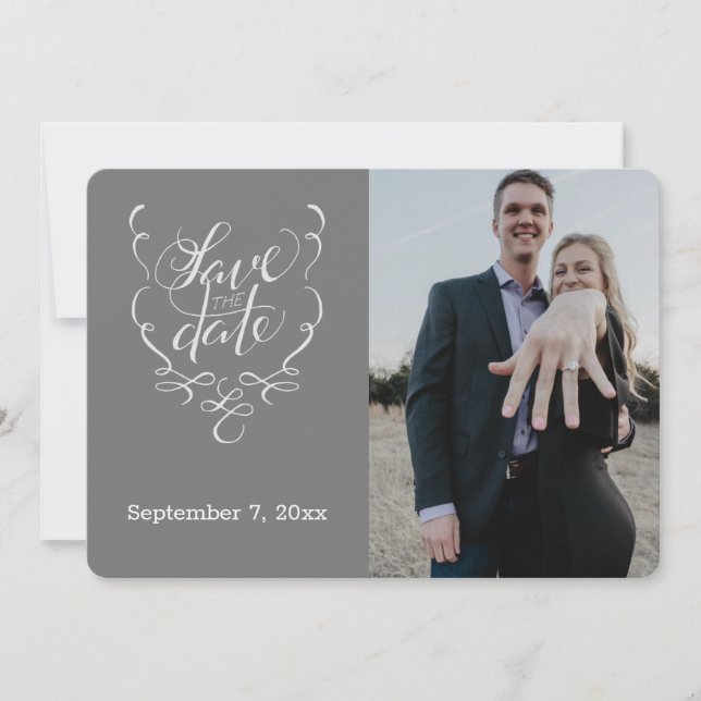 Save the Date Extravaganter Text und Foto Save the (Vorderseite)