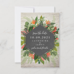 Save The Date Faire part de date de mariage en brique botanique