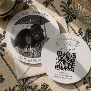 Save The Date Faire part de date de mariage moderne noir et blan