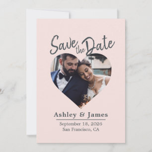 Save The Date Faire part de date de mariage moderne rose pâle sc