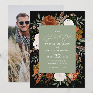 Save The Date Faire part de date de sauvegarde de photo botaniqu