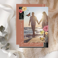 Faire part de date de Terracotta Boho Wildflower P