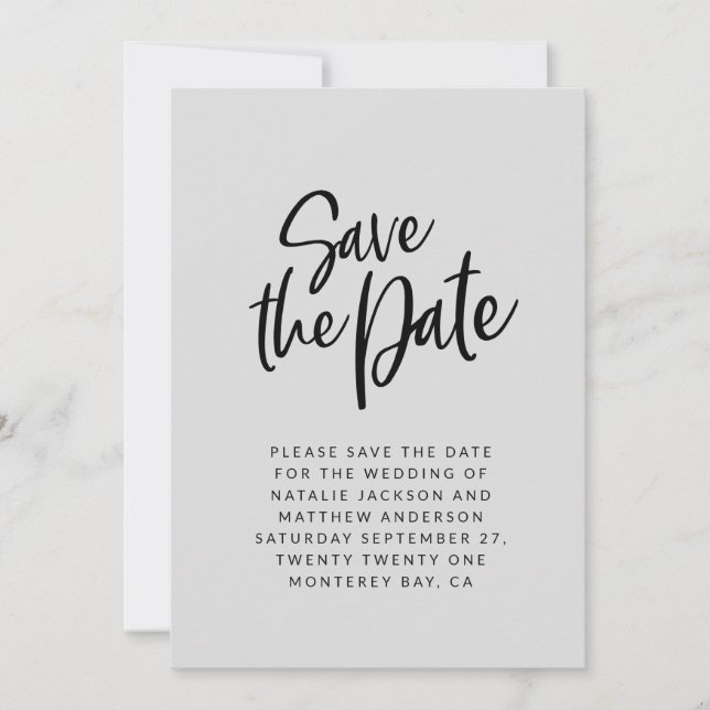 Save The Date Faire part de mariage à date sauvegardée en écritu (Devant)