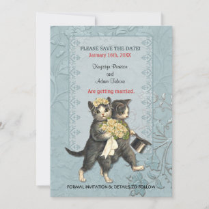 Save The Date Faire part de mariage de chats élégants