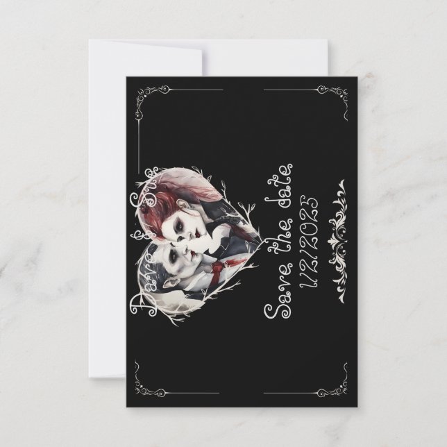 Save The Date Faire part de mariage gothique/vampire (Devant)