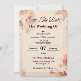 Save The Date Faire part de mariage pastel aux pêches gratinées