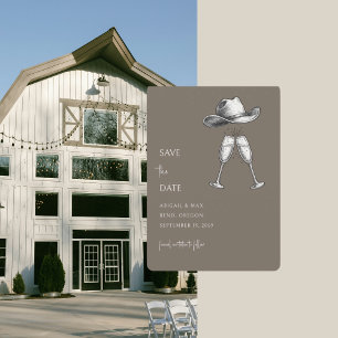 Save The Date Faire part de mariage Redneck Taupe Champignon