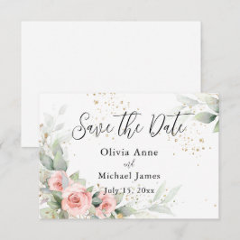 Save The Date Faire part de Roses à l'aquarelle Teint Rose