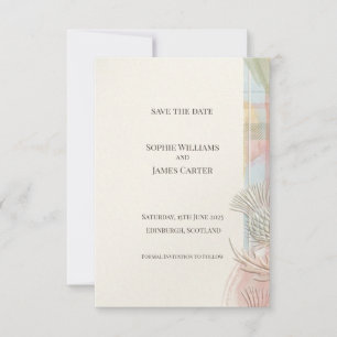 Save The Date Faire part d'Écosse motif Thistle Tartan Emblème