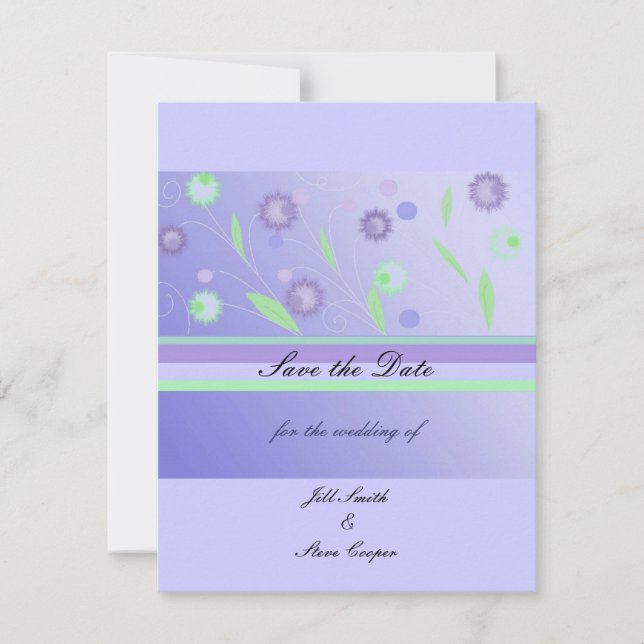 Save The Date Faire part floral violet élégant (Devant)