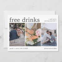 Faire suivre 3 photos de mariage avec boissons gra