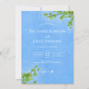 Save The Date Faire suivre l'invitation / Arbre à l'aquarelle tr