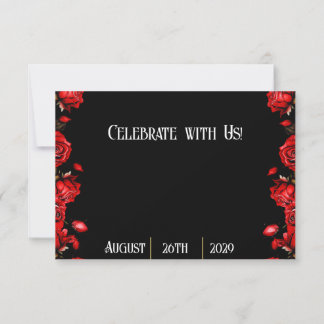 Save The Date Fairytale Red Roses Mariage