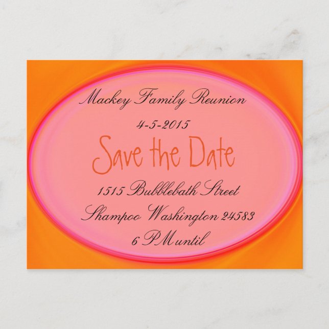 Save the Date Familie Wiedersehen, Party einladen  Ankündigungspostkarte (Vorderseite)